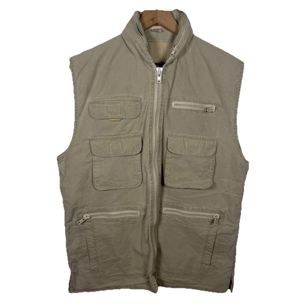Vintage 1980s Banana Republic Safari Best Cotton Tan Mens Size L Fishing Cargo
